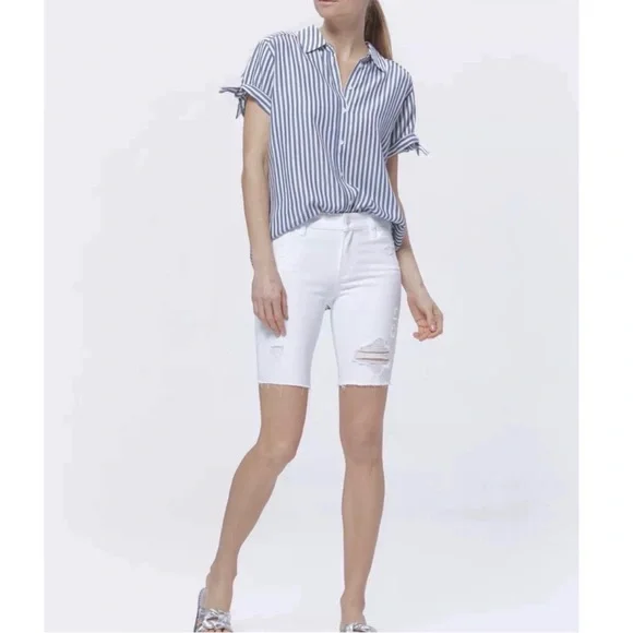 NEW PAIGE DISTRESSED BERMUDA SHORTS - Picture 8 of 8